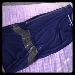 Purple plum with gold accent mini dress !